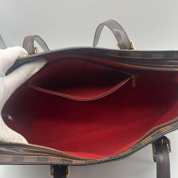 LOUIS VUITTON VINTAGE CHELSEA DAMIER EBENE HANDBAG PURSE TOTE - Picture 13 of 16